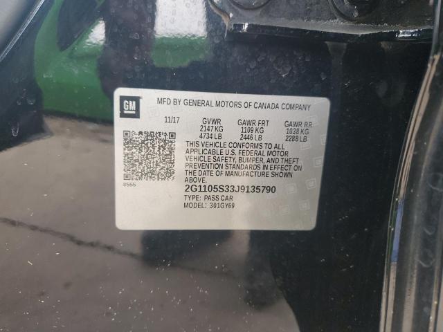 2G1105S33J9135790 - 2018 CHEVROLET IMPALA LT Noir photo 12