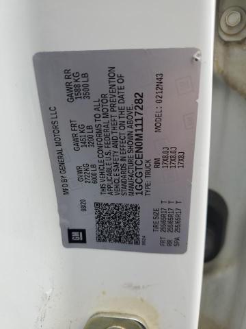 1GCGTCEN0M1117282 - 2021 CHEVROLET COLORADO LT WHITE photo 12