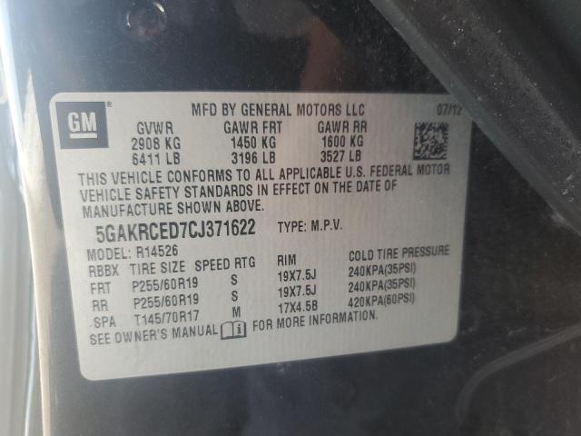 5GAKRCED7CJ371622 - 2012 BUICK ENCLAVE BLACK photo 13