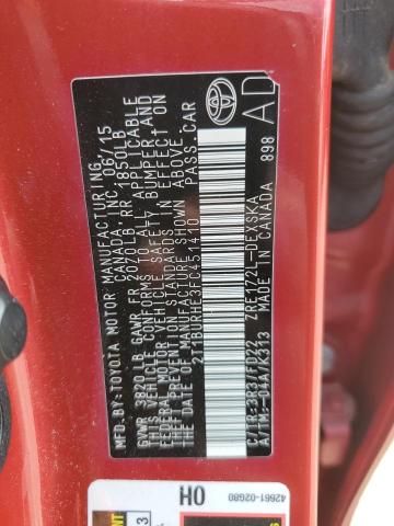 2T1BURHE3FC451410 - 2015 TOYOTA COROLLA L RED photo 13