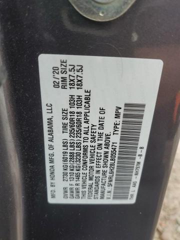 5FNRL6H28LB055471 - 2020 HONDA ODYSSEY LX ნაცრისფერი ფოტო 13