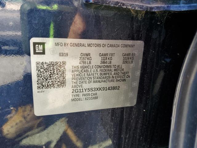 2G11Y5S3XK9143802 - 2019 CHEVROLET IMPALA LS BLUE photo 12