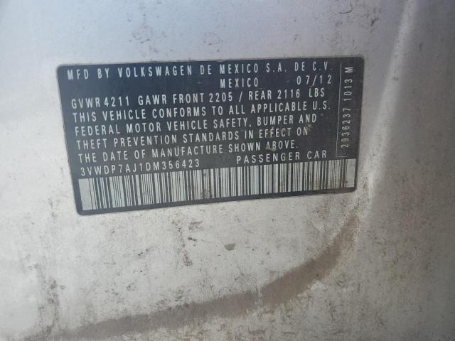 3VWDP7AJ1DM356423 - 2013 VOLKSWAGEN JETTA SE ვერცხლისფერი ფოტო 12