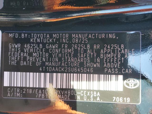 4T1DAACK2SU645046 - 2025 TOYOTA CAMRY XSE შავი ფოტო 12