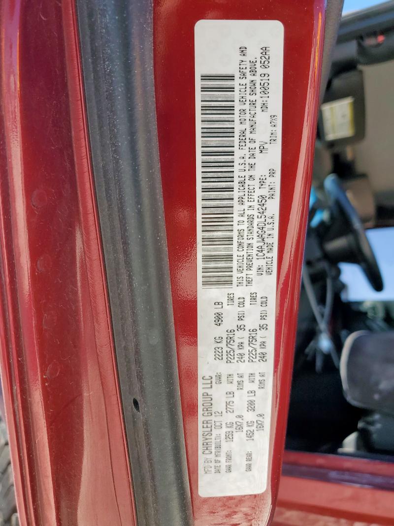 1C4AJWAG4DL542450 - 2013 JEEP WRANGLER SPORT Rot Foto 14