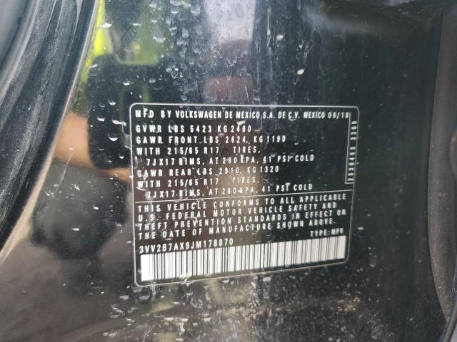 3VV2B7AX9JM178870 - 2018 VOLKSWAGEN TIGUAN SE Noir photo 13