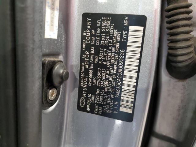 KM8JUCAC0AU093336 - 2010 HYUNDAI TUCSON GLS SILVER photo 14