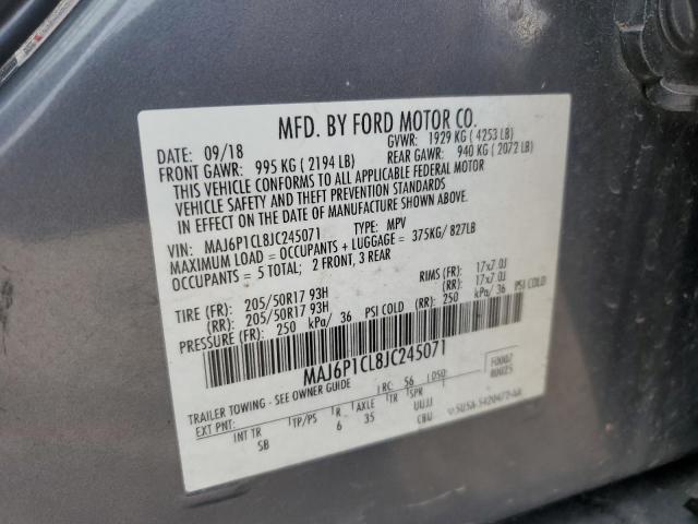 MAJ6P1CL8JC245071 - 2018 FORD ECOSPORT SES Grau Foto 14