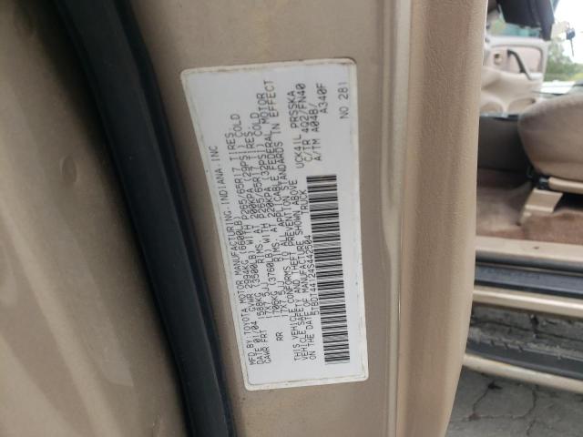 5TBDT44124S442504 - 2004 TOYOTA TUNDRA DOUBLE CAB SR5 GOLD photo 12