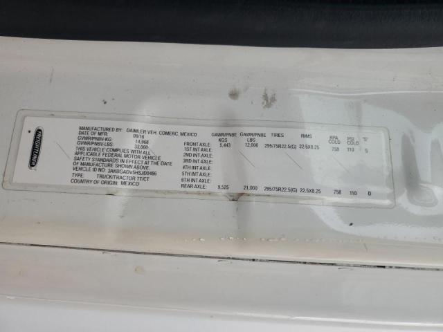 3AKBGADV5HSJD0486 - 2017 FREIGHTLINER CASCADIA 1 Blanc photo 10