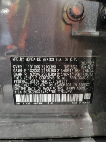 3CZRZ2H37RM707768 - 2024 HONDA HR-V LX Մոխրագույն լուսանկար 13