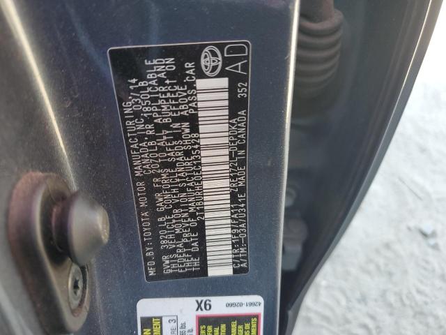 2T1BURHE0EC135428 - 2014 TOYOTA COROLLA L BLUE photo 12