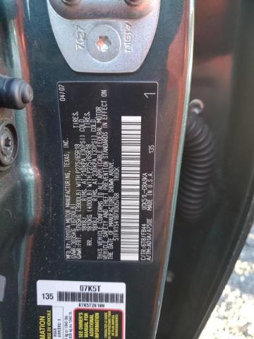 5TFRT54187X005768 - 2007 TOYOTA TUNDRA DOUBLE CAB SR5 GREEN photo 12