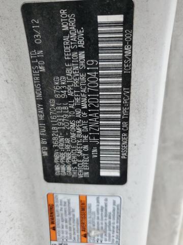 JF1ZNAA12D1700419 - 2013 TOYOTA SCION FR-S თეთრი ფოტო 12