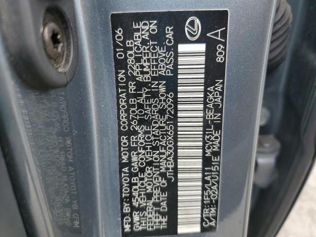 JTHBA30GX65172096 - 2006 LEXUS ES 330 蓝色 照片 12