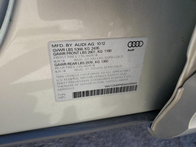 WA1CFAFP8DA028886 - 2013 AUDI Q5 PREMIUM SILVER photo 13