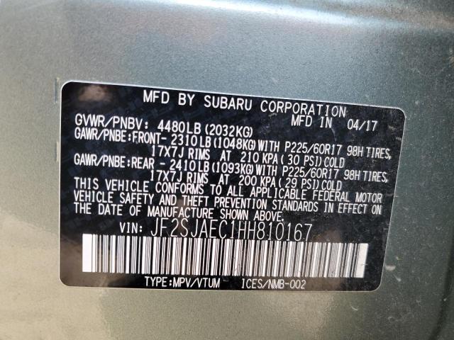 JF2SJAEC1HH810167 - 2017 SUBARU FORESTER 2.5I PREMIUM Yeşil fotoğraf 13