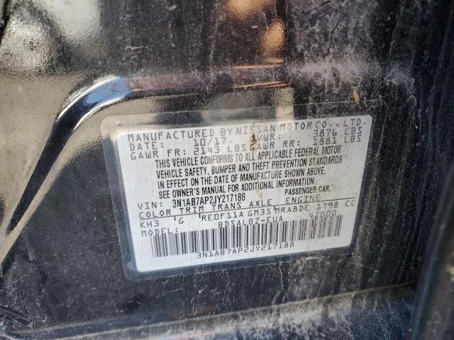 3N1AB7AP2JY217188 - 2018 NISSAN SENTRA S 黑色 照片 12