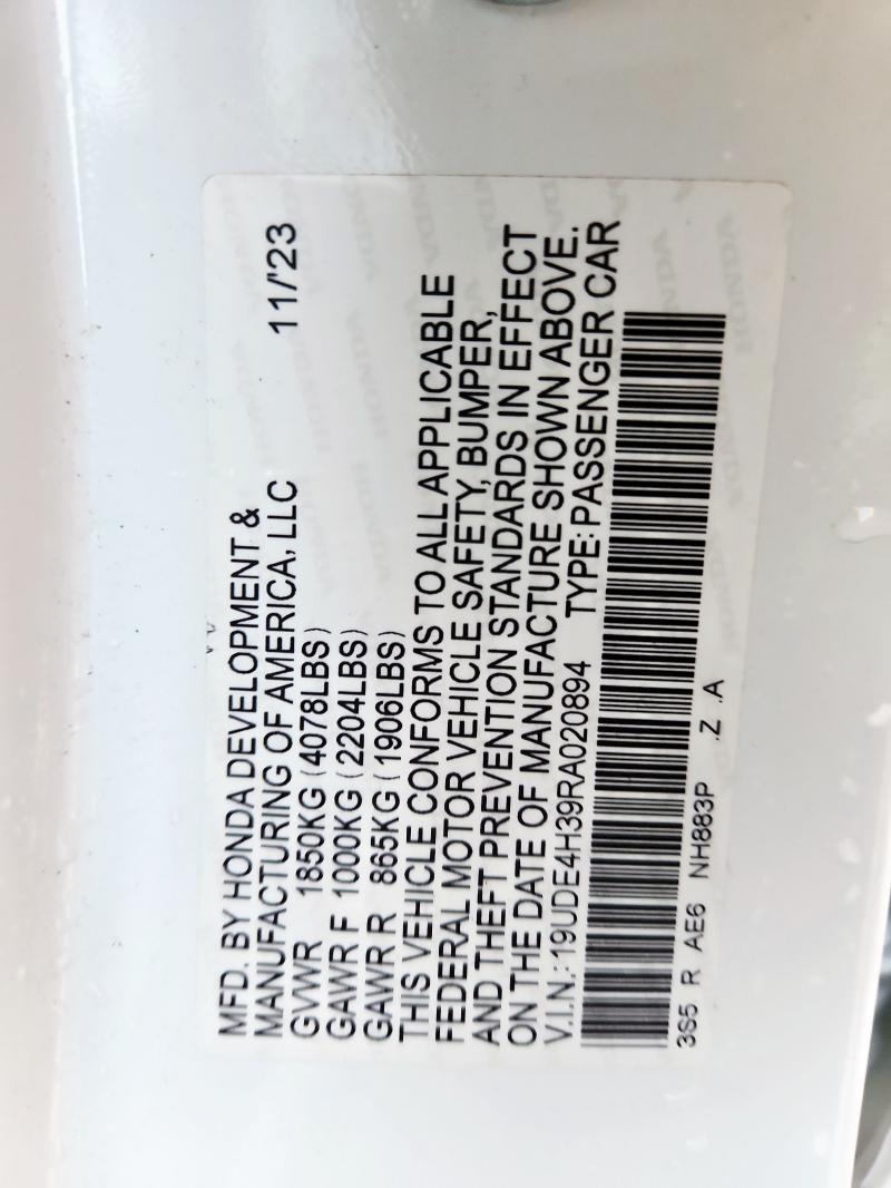 19UDE4H39RA020894 - 2024 ACURA INTEGRA A-SPEC WHITE photo 13