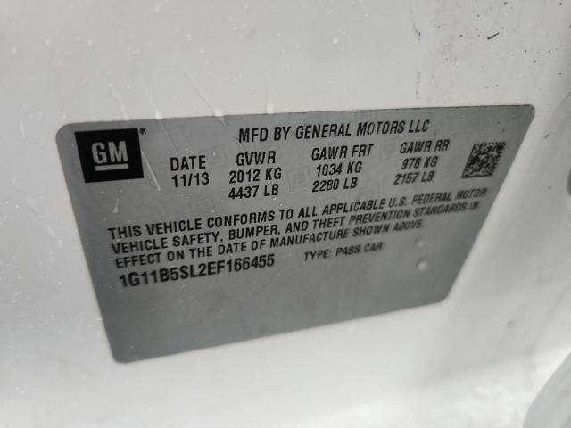 1G11B5SL2EF166455 - 2014 CHEVROLET MALIBU LS WHITE photo 13