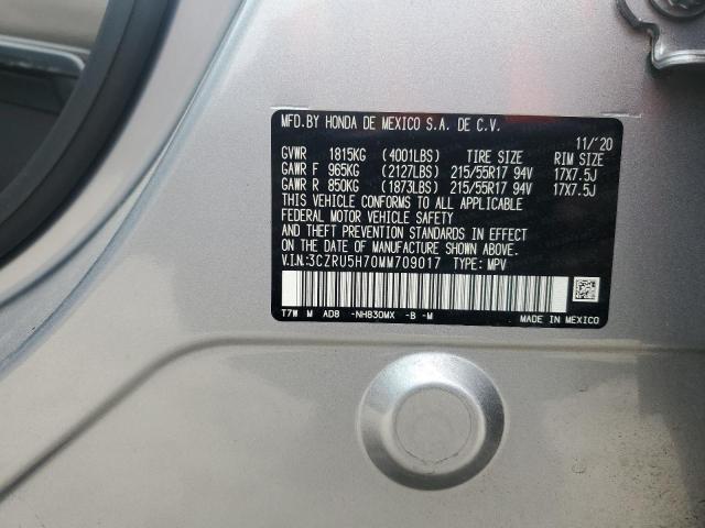 3CZRU5H70MM709017 - 2021 HONDA HR-V EXL SILVER photo 14