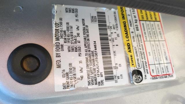 1FMJU1JT5GEF44834 - 2016 FORD EXPEDITION XLT Silber Foto 10