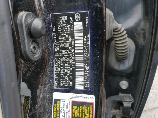 4T1BF1FKXCU513903 - 2012 TOYOTA CAMRY BASE Noir photo 12