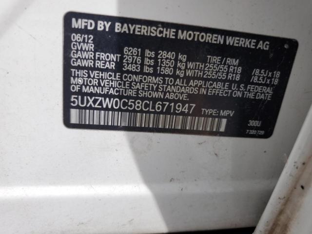 5UXZW0C58CL671947 - 2012 BMW X5 XDRIVE35D Ağ foto 14