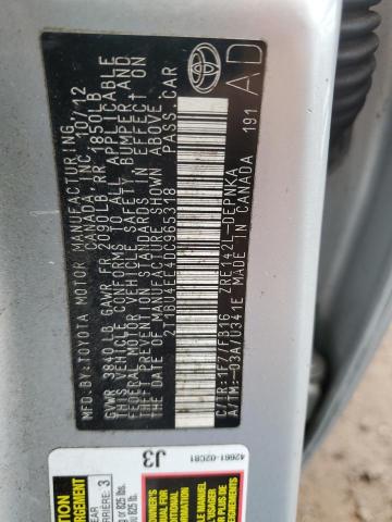 2T1BU4EE4DC965318 - 2013 TOYOTA COROLLA BASE Gümüş foto 12