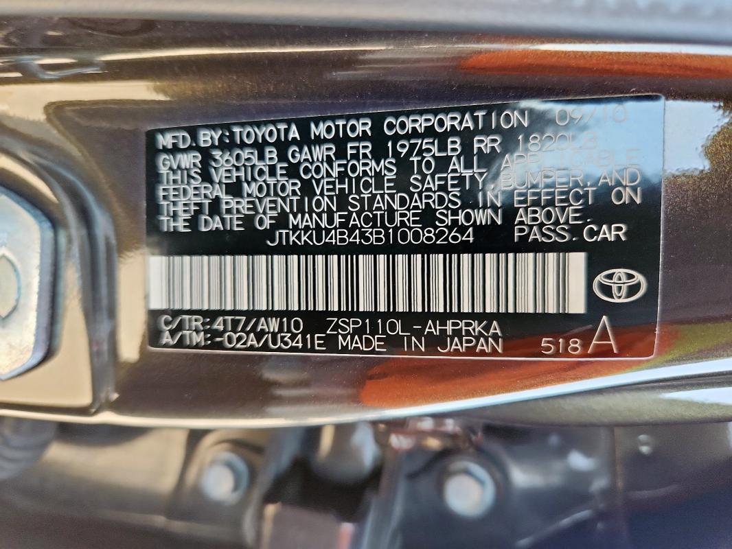 JTKKU4B43B1008264 - 2011 TOYOTA SCION XD BROWN photo 12