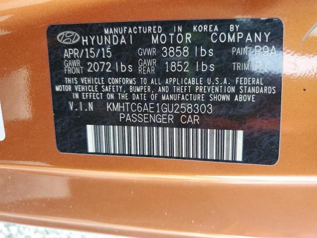 KMHTC6AE1GU258303 - 2016 HYUNDAI VELOSTER TURBO Turuncu fotoğraf 14