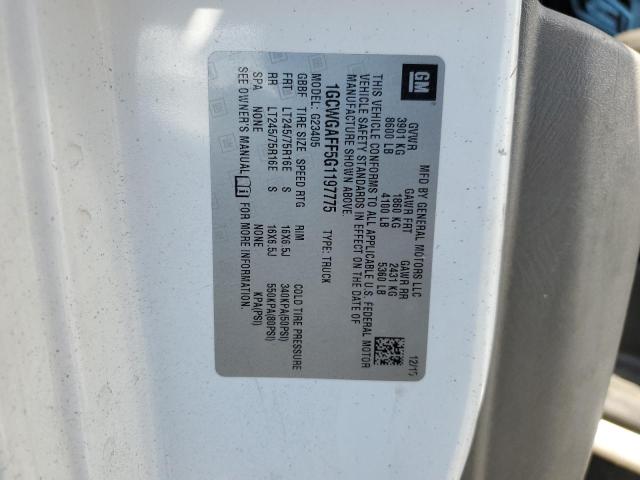 1GCWGAFF5G1197775 - 2016 CHEVROLET EXPRESS G2 WHITE photo 13