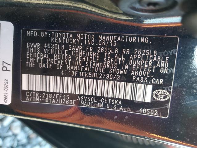 4T1BF1FK5DU279073 - 2013 TOYOTA CAMRY L შავი ფოტო 13