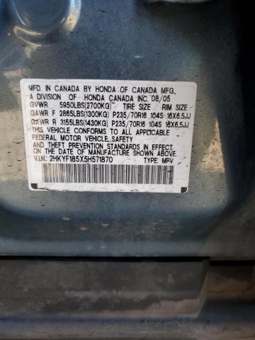 2HKYF185X5H571870 - 2005 HONDA PILOT EXL GRAY photo 14