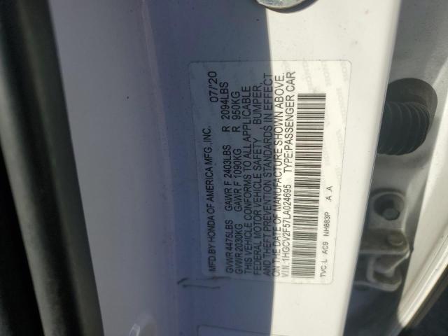 1HGCV2F57LA024695 - 2020 HONDA ACCORD EXL 白色 照片 13