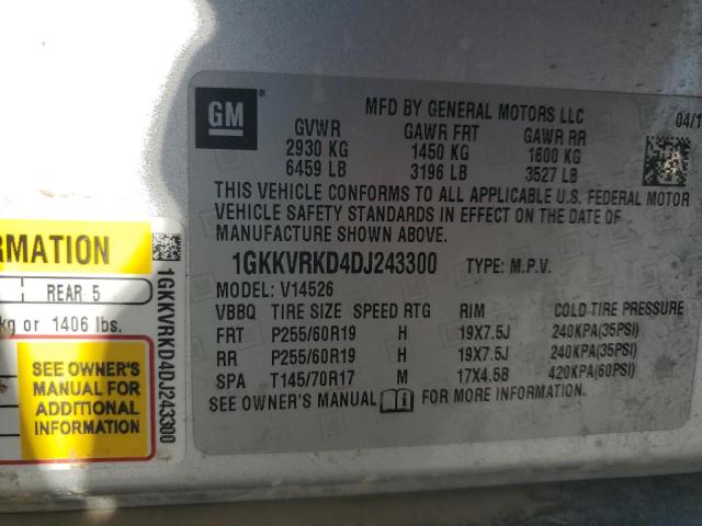 1GKKVRKD4DJ243300 - 2013 GMC ACADIA SLT-1 Srebrny zdjęcie 14