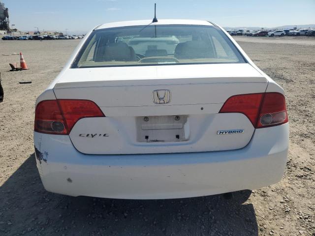 JHMFA36267S002172 - 2007 HONDA CIVIC HYBRID WHITE photo 6