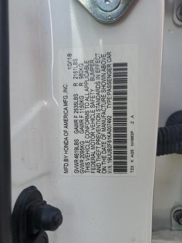 19UUB2F61KA007492 - 2019 ACURA TLX TECHNOLOGY 白色 照片 12