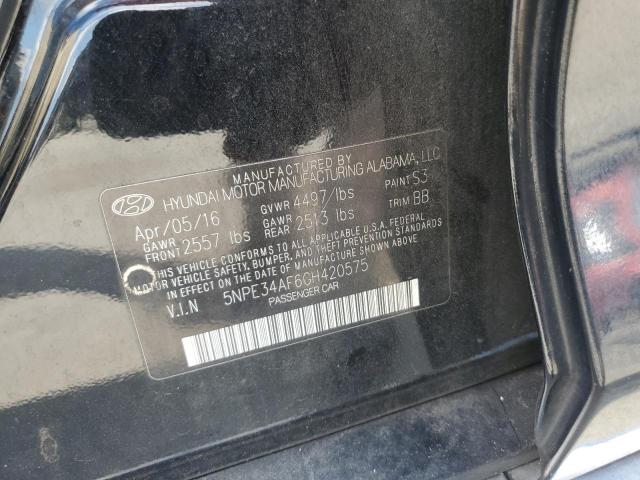 5NPE34AF6GH420575 - 2016 HYUNDAI SONATA SPORT BLACK photo 12