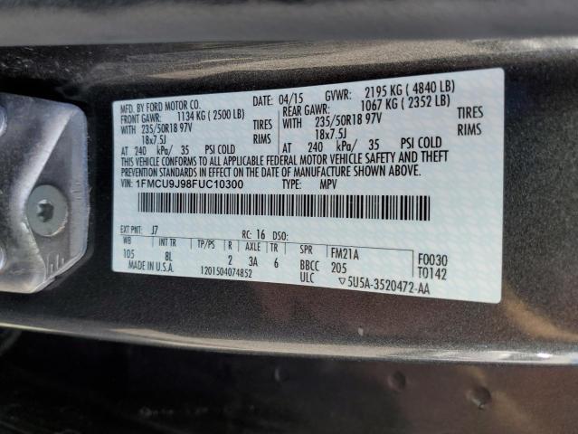 1FMCU9J98FUC10300 - 2015 FORD ESCAPE TITANIUM გრაფიტი ფოტო 13