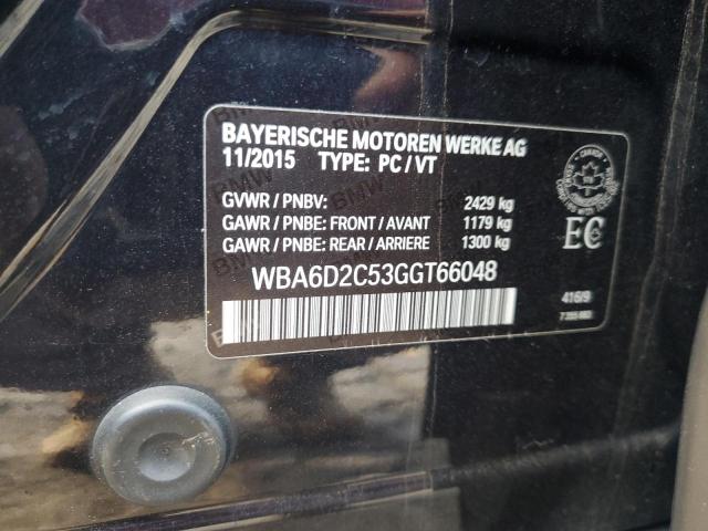 WBA6D2C53GGT66048 - 2016 BMW 640 XI GRAN COUPE BLACK photo 12