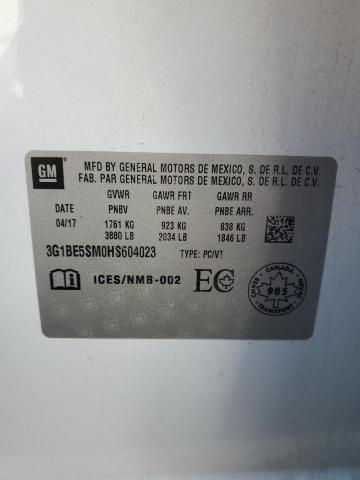 3G1BE5SM0HS604023 - 2017 CHEVROLET CRUZE LT 白色 照片 12