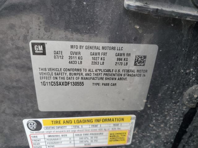 1G11C5SAXDF130555 - 2013 CHEVROLET MALIBU 1LT BLACK photo 13