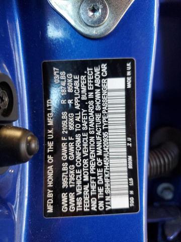 SHHFK7H45HU420935 - 2017 HONDA CIVIC SPORT Көк фото 13