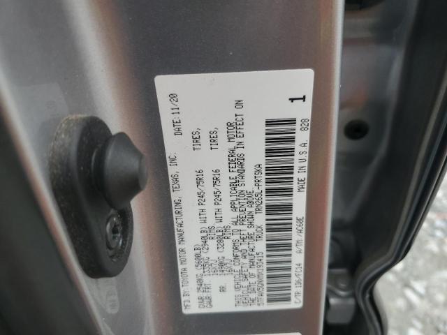 5TFAX5GNXMX193415 - 2021 TOYOTA TACOMA DOUBLE CAB Արծաթագույն լուսանկար 12