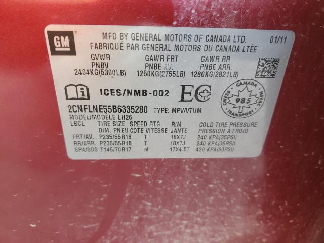 2CNFLNE55B6335280 - 2011 CHEVROLET EQUINOX LT RED photo 14