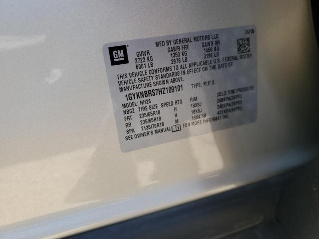 1GYKNBRS7HZ109101 - 2017 CADILLAC XT5 LUXURY CREAM photo 13