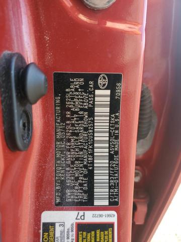 4T1BF1FK1CU582575 - 2012 TOYOTA CAMRY BASE 红色 照片 12