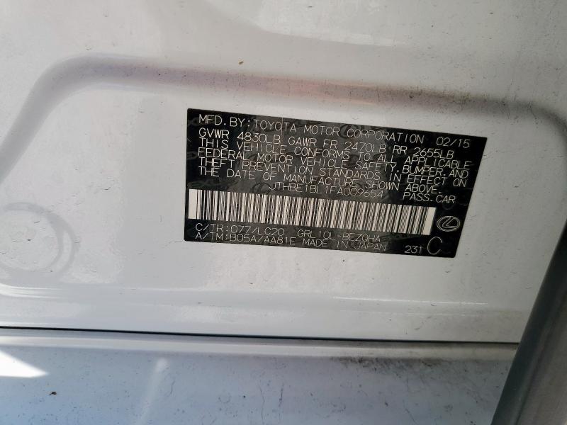 JTHBE1BL1FA009654 - 2015 LEXUS GS 350 白色 照片 12