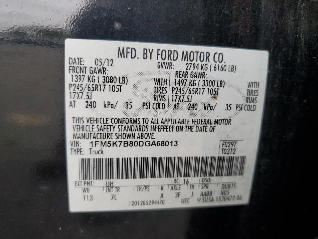 1FM5K7B80DGA68013 - 2013 FORD EXPLORER Qara foto 13